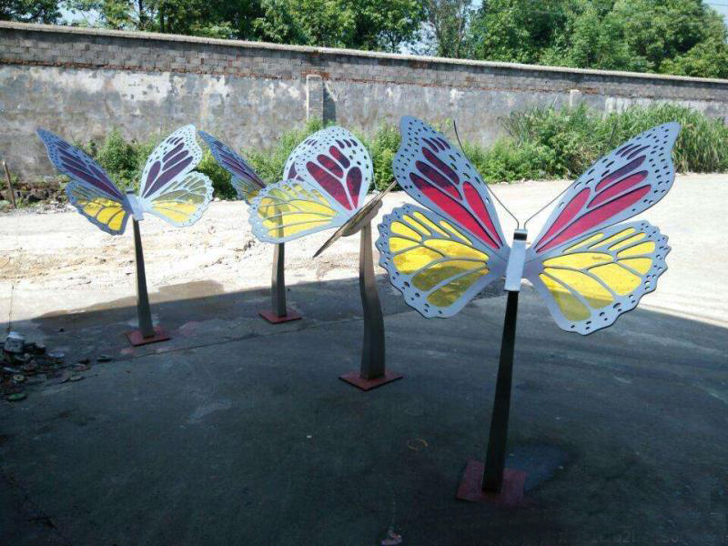 不锈钢庭院蝴蝶动物雕塑