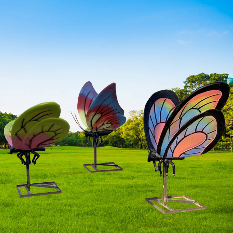 不锈钢蝴蝶动物抽象雕塑