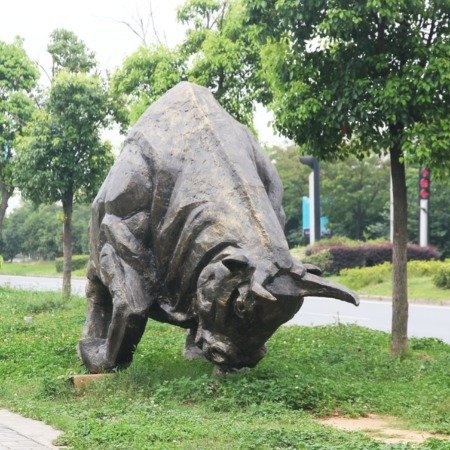 锻造牛广场动物标志铜雕
